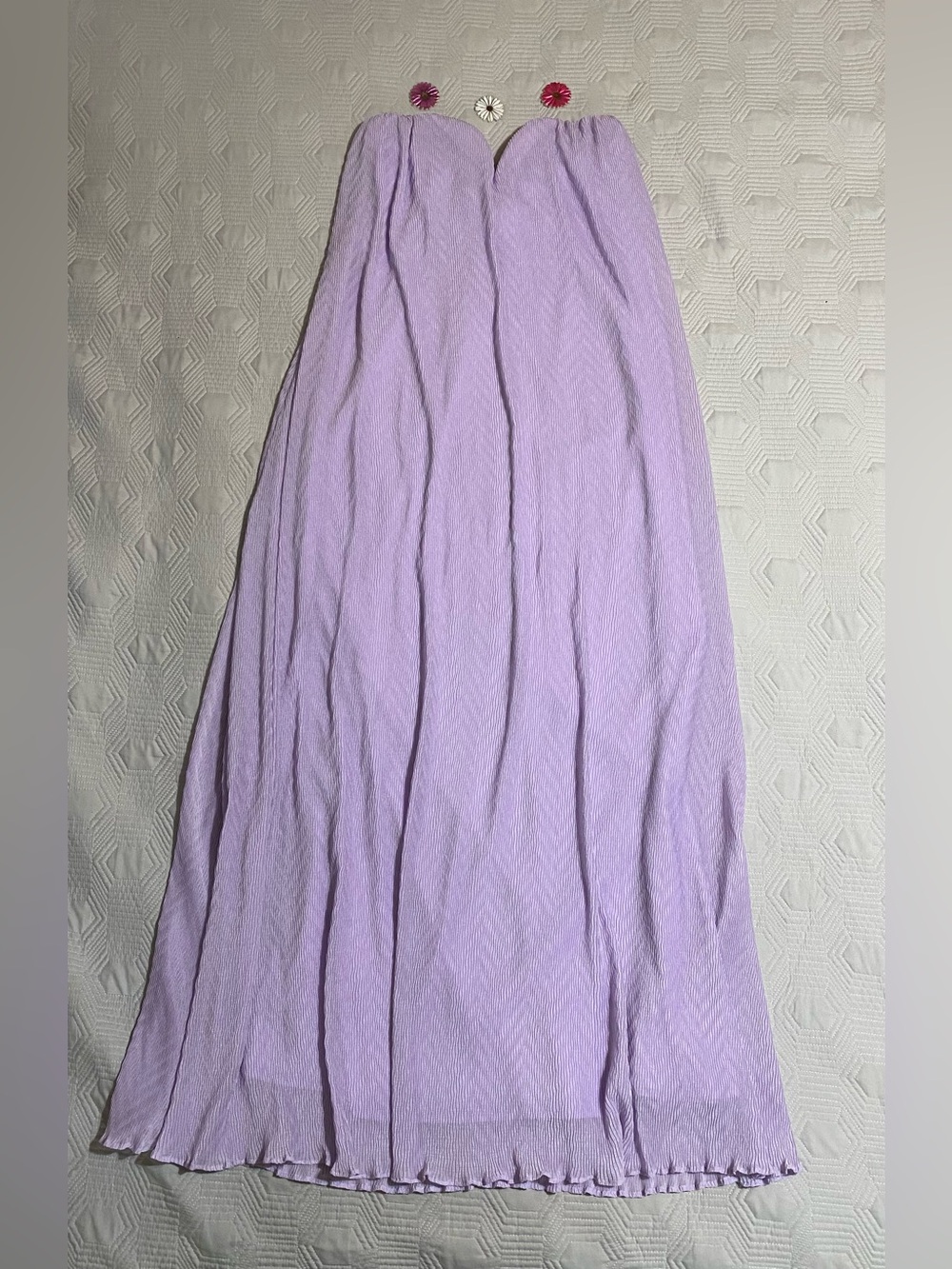 Lulu's Lavender Pleated Strapless Maxi Dress Size Large